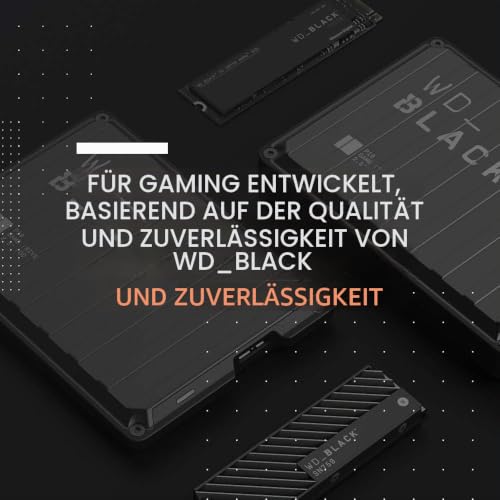 WD_BLACK P10 Game Drive Mechanische Festplatte for Xbox 5 TB (1 Monat Xbox Game Pass Ultimate, Übertragungsgeschwindigkeiten bis 130 MB/s, für Xbox) Schwarz mit weißem Rand