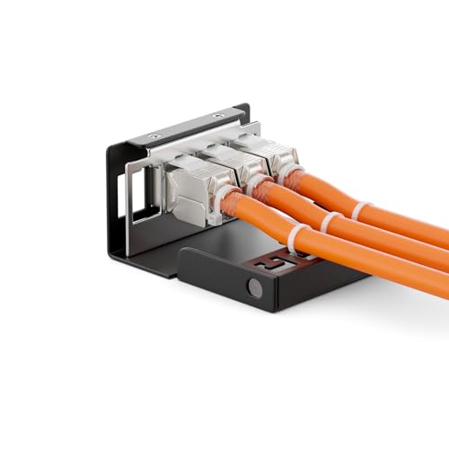 deleyCON 4 Port CAT7 Patchpanel Set 10 Gbit/s STP RJ45 - Schwarz