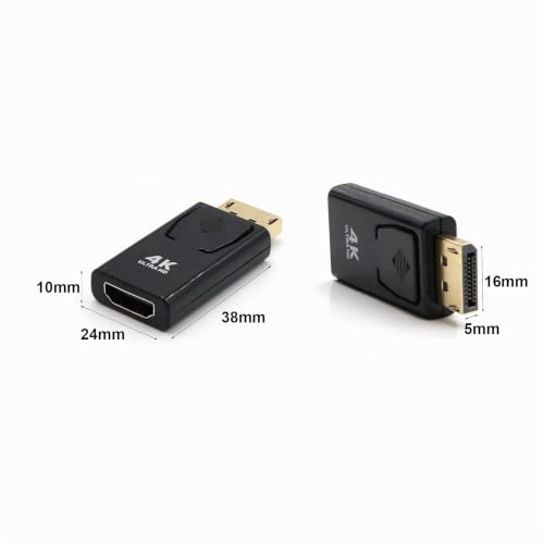 EasyULT DP zu HDMI Adapter, 4K DisplayPort zu HDMI Adapter mit Audioübertragung und Gute Qualität Auflösung
