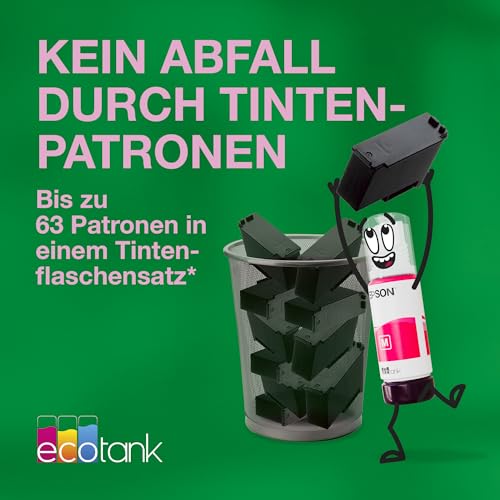 Epson EcoTank ET-2850 A4-Multifunktions-Wi-Fi-Tintentankdrucker, mit einem im Lieferumfang enthaltenen Vorrat an Tinten bis zu 3 Jahren
