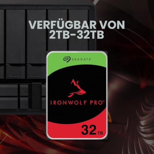 Seagate IronWolf Pro 16TB, NAS interne Festplatte HDD, 3.5 Zoll, 7200 U/Min, CMR, 256 MB Cache, SATA 6 GB/S, inkl. Data Rescue Service (ST16000NTZ01)