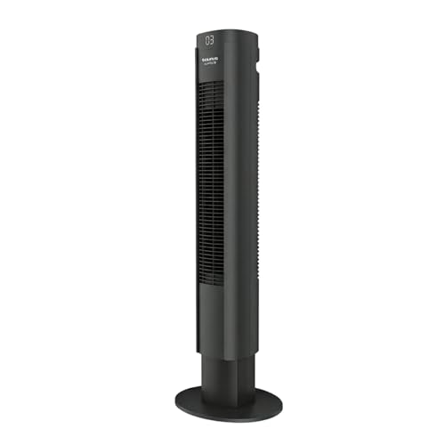 Taurus Babel RCH Turmventilator, 50 W, Höhe 86 cm, 4 Geschwindigkeiten, 3 Modi Normal/Brise/Nacht, Timer 9 h, Auto-Off, Oszillierend, Fernbedienung, Touchscreen, Grau