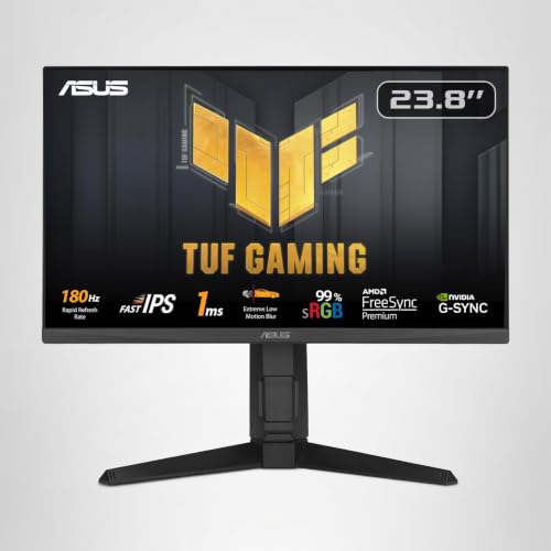 ASUS TUF Gaming VG249QL3A - 24 Zoll Full HD Monitor - 180 Hz, 1ms GtG, G-Sync, FreeSync, AdaptiveSync, ELMB, GameFast Input - Fast-IPS Panel, 16:9, 1920x1080, DP, HDMI, ergonomisch, Speaker