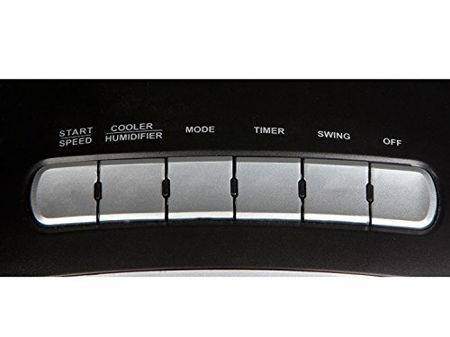 DOMO DO152A Mobiler Luftkühler - 3 Funktionen (natürlich, normal, schlafen) - 5,5L Wassertank - 800m³/Std - Lautstärke 65 Db - Inklusive 2 Kühlelemente - Schwarz/Silber