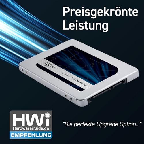 Crucial MX500 4TB 3D NAND SATA 2,5 Zoll Interne SSD, Bis zu 560 MB/s - CT4000MX500SSD1