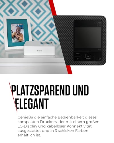 Canon SELPHY CP1500 Mini Fotodrucker für Handy, WLAN + Papierset | Thermodrucker für Sticker und Postkarten; WLAN und USB-Direktdruck, SELPHY Foto Layout App