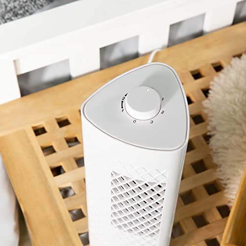 Russell Hobbs RHTF1321 Mini-Turmventilator, leicht, 33 cm, tragbar, 3 Geschwindigkeiten, 75° Schwenkwinkel, kräftiger Luftstrom, leise im Betrieb, weiß