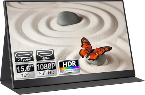 UFYQL Portable Monitor 15,6 Zoll FHD1080P IPS Tragbarer Monitor für Laptop