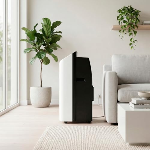 EVVO Clima Silent Tragbare Klimaanlage bis zu 14000 BTU mit Wärmepumpe, Pinguin Kalt und Wärme, Luftentfeuchter, Nachtmodus und Turbo-Funktion, inkl. Fenster-Kit (P14)