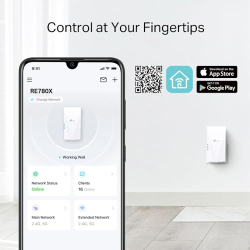 TP-Link RE780X WiFi 6 WLAN Verstärker Repeater AX3000(Dualband 2402MBit/s 5GHz + 574MBit/s 2,4GHz, MU-MIMO, Gigabit Port, kompatibel zu Allen WLAN Routern)