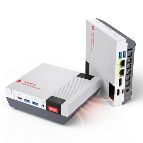ACEMAGIC Retro Mini Gaming PC, AMD Ryzen AI 9 HX 370 (65W), 32GB DDR5 1TB NVMe SSD, Radeon 890M, AI NPU, USB4, WiFi 7, BT 5.4, Dual 2.5G LAN, Quad 4K Display für Profis, übertrifft R7 H 255