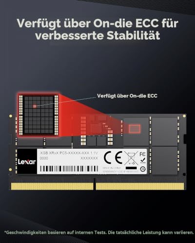 Lexar SODIMM 16GB DDR5 RAM 4800MHz Laptop Arbeitsspeicher