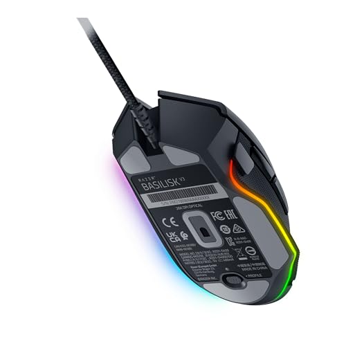 Razer Basilisk V3 - Kabelgebundene, anpassbare Gaming Maus mit Chroma RGB für PC / Mac (10+1 programmierbare Tasten, neigbares HyperScroll Mausrad, ergonomisches Design) Schwarz