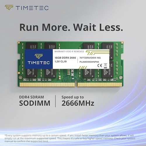 Timetec 16 GB DDR4 2666 MHz (PC4-2666V) PC4-21300 SODIMM – Non-ECC Unbuffered, 260-Pin, 1,2 V, CL19 Speichermodul für Laptops, Mini-PCs und All-in-One-Computer