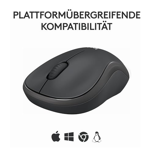 Logitech M240 Silent Bluetooth Maus, Kabellos, Kompakt | Mobil, Smooth Tracking, 18-Monate-Batterie, für Windows/macOS/ChromeOS, kompatibel mit PC/Mac/Laptop/Tablets - Graphit