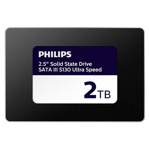 PHILIPS Interne SSD 2.5" SATA III 2 TB S130 Ultra Speed, Lesegeschwindigkeit bis zu 550 MB/s