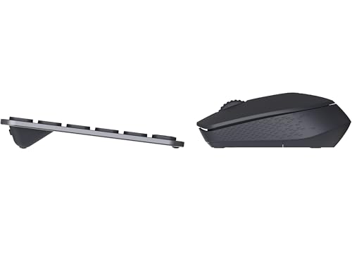 Rapoo 9310M Aluminium Tastatur Maus Set Kabellos - Bluetooth & 2,4 GHz | Multi Device bis 4 Geräte, kompaktes Gehäuse flach, QWERTZ Layout Deutsch, dunkelgrau