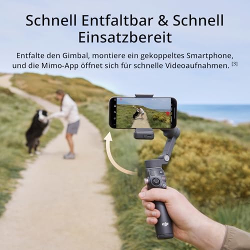 DJI Osmo Mobile 7P Gimbal-Stabilisator (iPhone/Android), Natives Tracking | Beleuchtung, 3-Achsen-Smartphone-Gimbal, Schneller Start, Ein-Klick-Bearbeitung, Integrierter Verlängerungsstab & Stativ