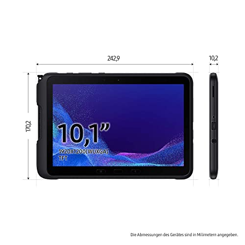Samsung Galaxy Tab Active4 Pro WiFi Enterprise Edition, robustes 10,1 Zoll Android Tablet, 64 GB, 7.600 mAh Akku, Business Tablet, Black