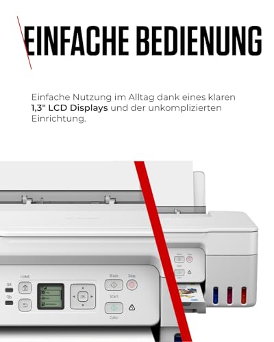 Canon PIXMA G3571 Tintenstrahldrucker mit Tintentank, kabelloses AirPrint | Fotodrucker A4 für randlose Fotos; nachfüllbare Tintentanks, 6.000 Seiten Schwarz; WiFi Direct, Mopria, Scannen, Kopieren