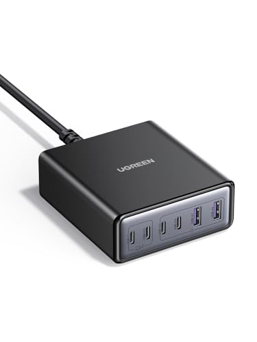 UGREEN 100W USB C Ladegerät 6-Port, 65W Desktop Ladestation, Laptop Charger | platzsparend für Schreibtisch, PPS Schnellladegerät, kompatibel mit MacBook Pro/Air, iPhone 17, Galaxy S26, Pixel 9, iPad