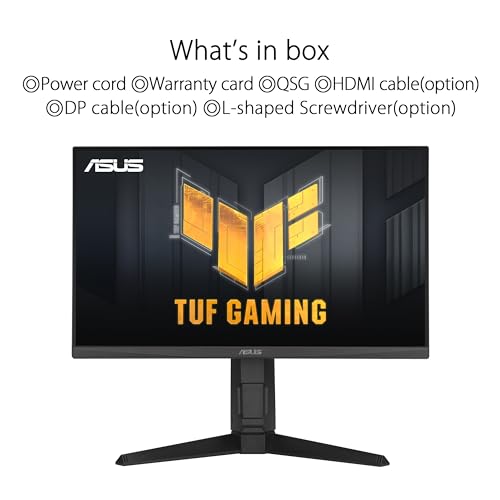 ASUS TUF Gaming VG249QL3A - 24 Zoll Full HD Monitor - 180 Hz, 1ms GtG, G-Sync, FreeSync, AdaptiveSync, ELMB, GameFast Input - Fast-IPS Panel, 16:9, 1920x1080, DP, HDMI, ergonomisch, Speaker