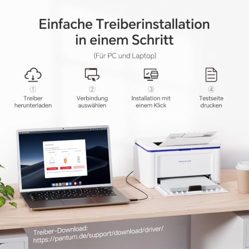 PANTUM BP2309W Laserdrucker Schwarz Weiss, Drucker WLAN, Airprint, Mopria, Klein für Heim & Büro, 20ppm, Inklusive 500-Seiten-Start-Tonerkartusche