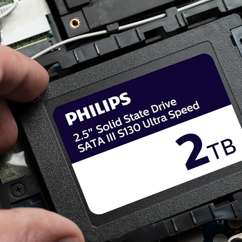 PHILIPS Interne SSD 2.5" SATA III 2 TB S130 Ultra Speed, Lesegeschwindigkeit bis zu 550 MB/s