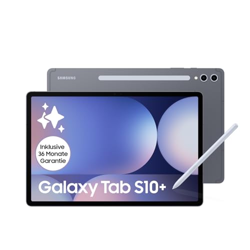 Samsung Galaxy Tab S10+ AI Tablet, Android Tablet, 12 GB RAM, 256 GB Speicher, AMOLED-Display, Antireflexionsbeschichtung, Inkl. S Pen, WiFi, Moonstone Gray, 36 Monate Herstellergarantie