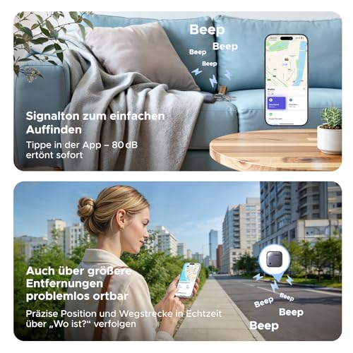 UGREEN FineTrack (1er Pack) Tracker kompatibel mit Apple Find My (nur iOS)