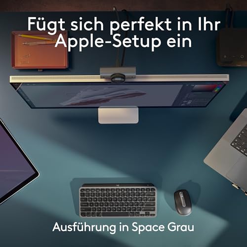 Logitech MX Anywhere 3S for Mac, kompakte kabellose Bluetooth-Maus | 8K-DPI-Abtastung auf jeder Fläche, leise Klicks, USB C, kabellose Maus für MacBook Pro, MacBook Air, iMac, iPad - Space Grau