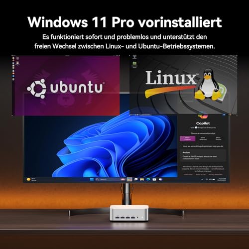 GEEKOM Business Mini PC A8 Max mit AMD Ryzen 7 8745HS, 16GB DDR5 1TB SSD | 3 Jahre Garantie, Mini Computer, 2,5Gbps Dualer LAN Port, 8 USB, 8K Quad-Display, für Gaming/Kreativität/Office