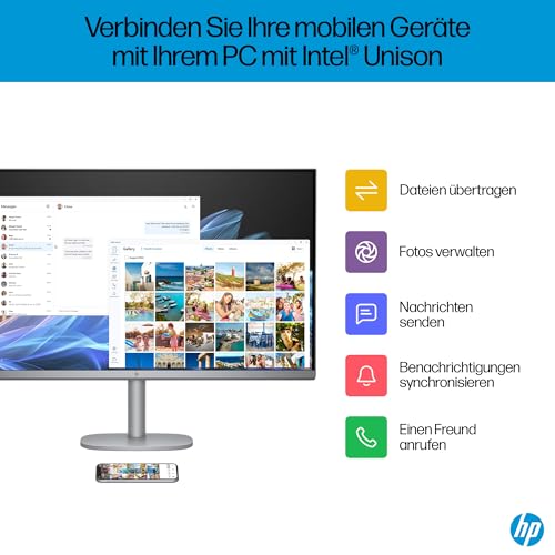 HP OmniStudio X 32-c0275ng All-in-One KI PC, 31.5 Zoll Entspiegeltes UHD-4K-Display, Intel Core Ultra 7 155H, 16 GB DDR5-SDRAM, 1 TB SSD, Intel Arc Graphics, Windows 11 Home, QWERTZ Tastatur, Silber