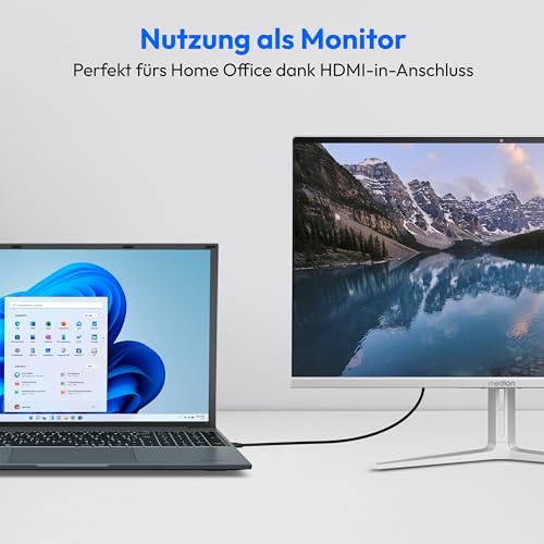 MEDION E27419 68,5 cm (27 Zoll) Full HD All in One Desktop PC (Intel Core i7-13620H, 16GB DDR4 RAM, 1TB PCIe SSD, WLAN, HDMI in & Out, kabellose Maus & Tastatur, Windows 11 Home)