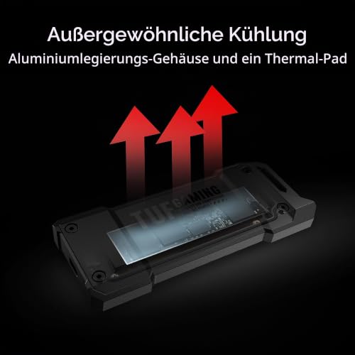 ASUS TUF Gaming AS1000 USB-C 3.2 Gen 2x1 tragbare M.2 NVMe PCIe SSD | 1 TB, MIL-STD-810H Fallschutz, IP68 Wasser- und Staubschutz, NTI Backup Now EZ, PS5 + Xbox Unterstützung