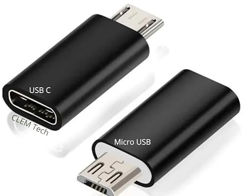 USB-C auf Micro USB Adapter, 2er Set, Aluminium, Schwarz