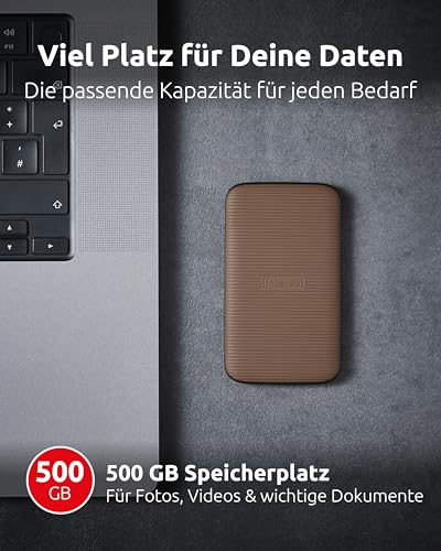 Intenso TX500 Externe SSD 500 GB - USB 3.2 Gen 2x1, bis zu 1000 MB/s, Portable Solid State Drive Festplatte mit USB-C, Kompakter Speicher kompatibel mit Windows, macOS, Android