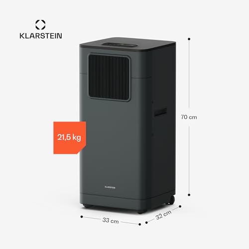 Klarstein Breeze Box 9K Klimaanlage – 9000 BTU, für Räume bis 32 m², Smart App & Sprachsteuerung, 3-in-1: Kühlen, Entfeuchten, Ventilator, Energieeffizienz A, mit Abluftschlauch & Fensterdichtungsset.