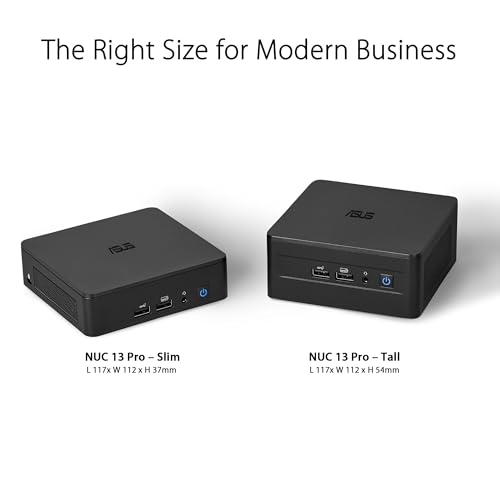 ASUS NUC 13 PRO RNUC13ANKI30WC3 - Mini-PC - Core i3 i3-1315U / 1.2 GHz - RAM 8 GB - SSD 512 GB - NVMe - UHD Graphics - 1GbE, 2.5GbE, Bluetooth 5.2, Wi-Fi 6E - Win 11 Pro - Monitor: keiner - Schwarz