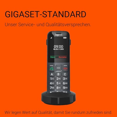 Gigaset Comfort 600 SIM 4G-Volte-Telefon, 4G-Technologie, Anthrazit | 2,4-Zoll-Display, Bluetooth, Hörgerätekompatibel, 500 Stecker, Made in Germany, [Kompatibel in DE, IT, FR, NL, BE, AT]