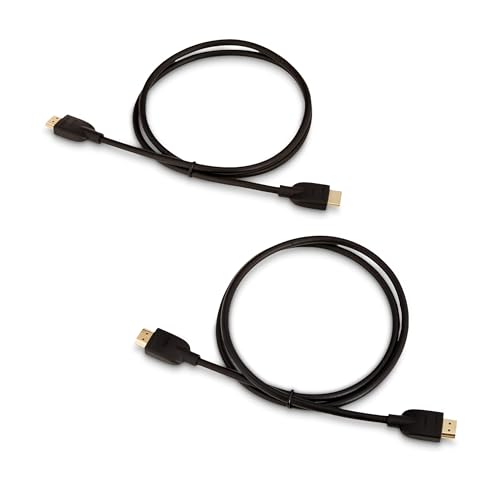 Amazon Basics HDMI-Kabel 4K@60Hz, 0,9m, 18 Gbit/s Hochgeschwindigkeit mit Ethernet, 2er-Set, Schwarz