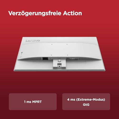Lenovo L24-4C | Monitor | 23.8" Full HD | 144Hz | IPS | HDMI 1.4 | VGA | Home Office | 1920x1080 Auflösung | 250 nits | 1ms Reaktionszeit | IPS-Panel | Entspiegelt | Lautsprecher | Grau