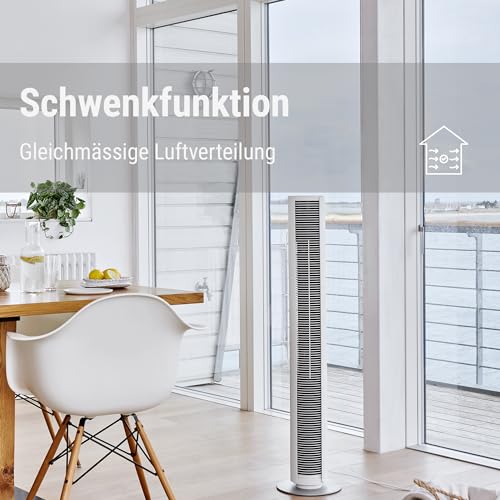 Stadler Form Turmventilator Peter, leise, groß, mit Fernbedienung | Horizontale Schwenkfunktion, 6 Geschwindigkeitsstufen, Timer, energiesparender DC-Motor, für Schlafzimmer geeignet, schwarz