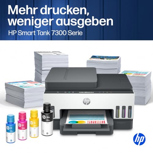HP Smart Tank 7305 Multifunktionsdrucker (Drucker, Scanner, Kopierer, ADF, WLAN, LAN, AirPrint, Duplex, inklusive Tinte für bis zu 3 Jahre drucken)