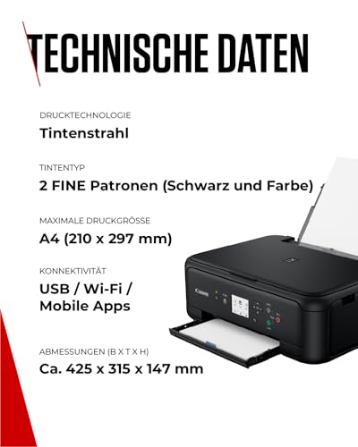 Canon PIXMA TS5150 WLAN Multifunktionsdrucker, Drucken Scannen Kopieren