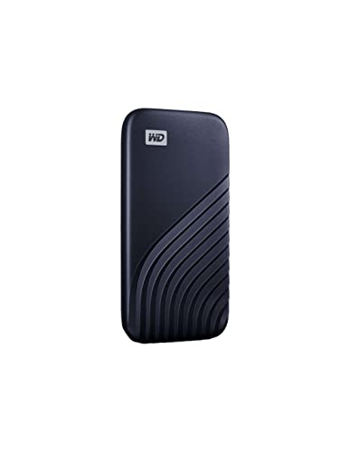 WD My Passport SSD 1 TB mobiler SSD Speicher (NVMe-Technologie, USB-C und USB 3.2 Gen-2 kompatibel, Lesen 1050 MB/s, Schreiben 1000 MB/s) Mitternachtsblau