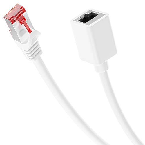 deleyCON 1m Cat6 LAN Patchkabel Verlängerung RJ45 S/FTP - Weiß