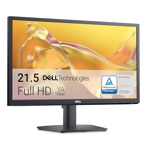 Dell SE2225H 21.5 Zoll Full HD (1920x1080) Monitor, 75Hz, VA, 5ms, VESA (100x100mm), HDMI, VGA, 3 Jahre Garantie, Schwarz