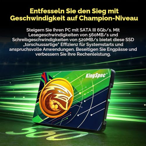 KingSpec Internal SSD 2.5” SATA III - Championship Edition, Up to 560MB/s Read, 3D NAND Flash, Ideal for Old Laptop/Desktop Upgrade & Gaming Consoles (512GB)