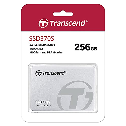 Transcend Highspeed 256 GB interne 2.5” SSD (≠HDD) SATA III 6Gb/s, robust und schnell, für Aufrüstung von Desktop-PCs, Laptops, Notebooks, PS4, Xbox TS256GSSD370S, silber